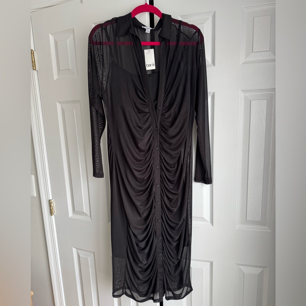 Bar III Mesh Overlay Dress
